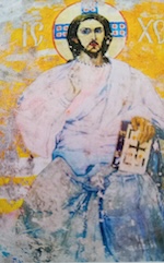 A painting of the portrait of Jesus: acting on the divine with man and God